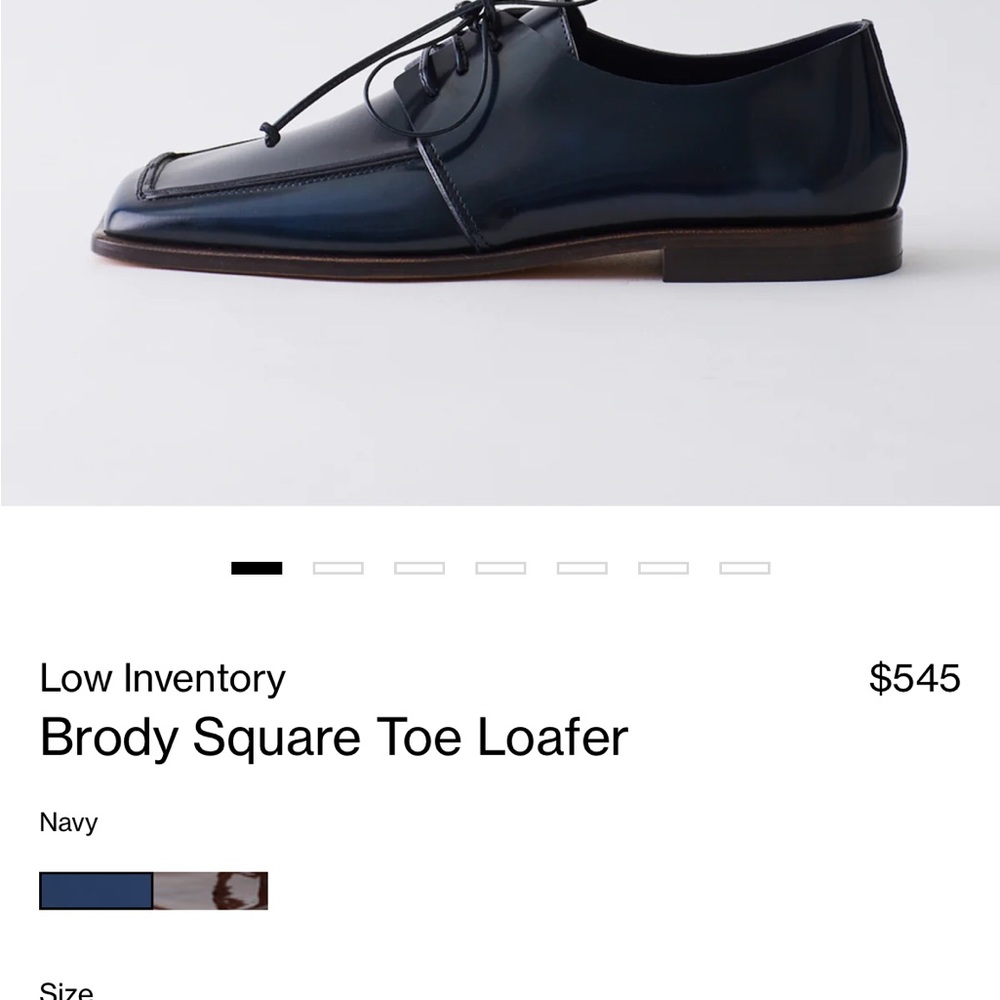 Tibi Brody Square Toe Loafer in navy